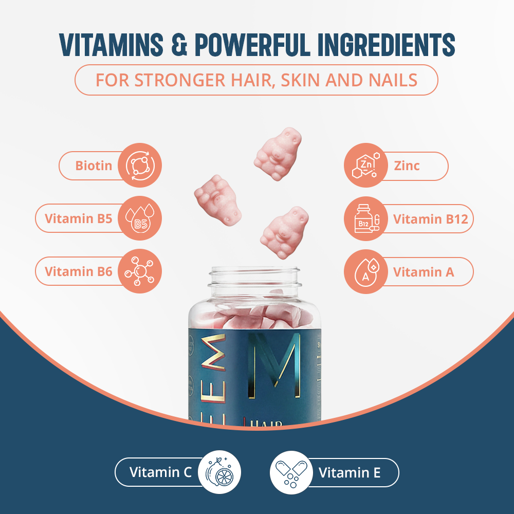 WEEM Hair, Skin, and Nails Gummies | Biotin & Vitamins for Beauty – Pack of 1 - Image 3