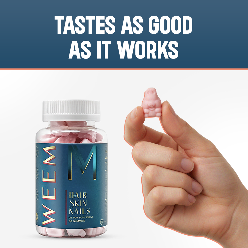 WEEM Hair, Skin, and Nails Gummies | Biotin & Vitamins for Beauty – Pack of 1 - Image 5