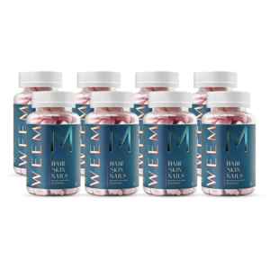 WEEM Hair, Skin, and Nails Gummies | Biotin & Vitamins for Beauty – Pack of 8