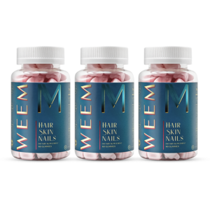 WEEM Hair, Skin, and Nails Gummies | Biotin & Vitamins for Beauty – Pack of 3